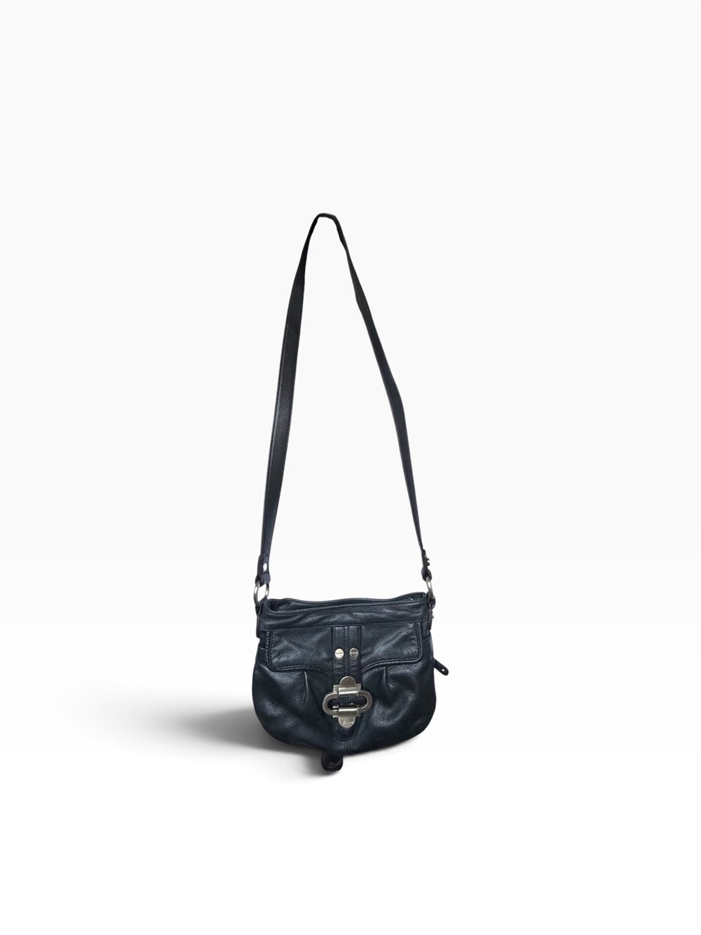B. Makowsky black leather crossbody bag purse